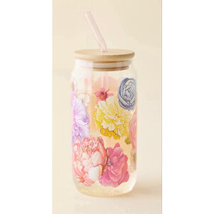 Classic Patterned To-Go Glass Tumbler